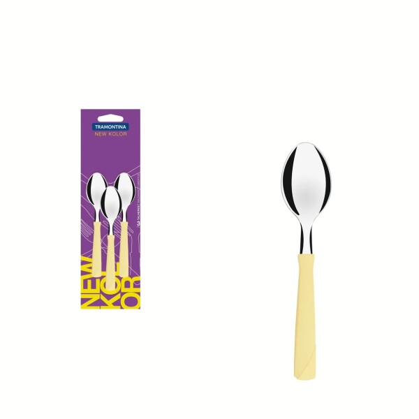 JUEGO 3 CUCHARAS TE NEW KOLOR CREMA - TRAMONTINA - 23167/330 JUEGO 3 CUCHARAS TE NEW KOLOR CREMA - TRAMONTINA - 23167/330