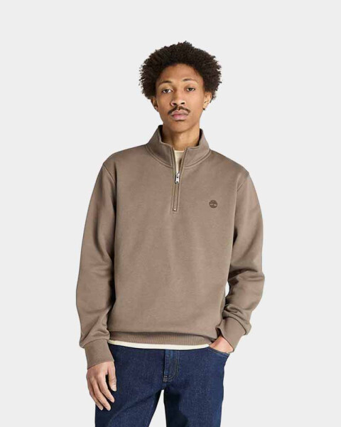 Polera Oyster River 1/4 Cierre Hombre Chocolate Chip