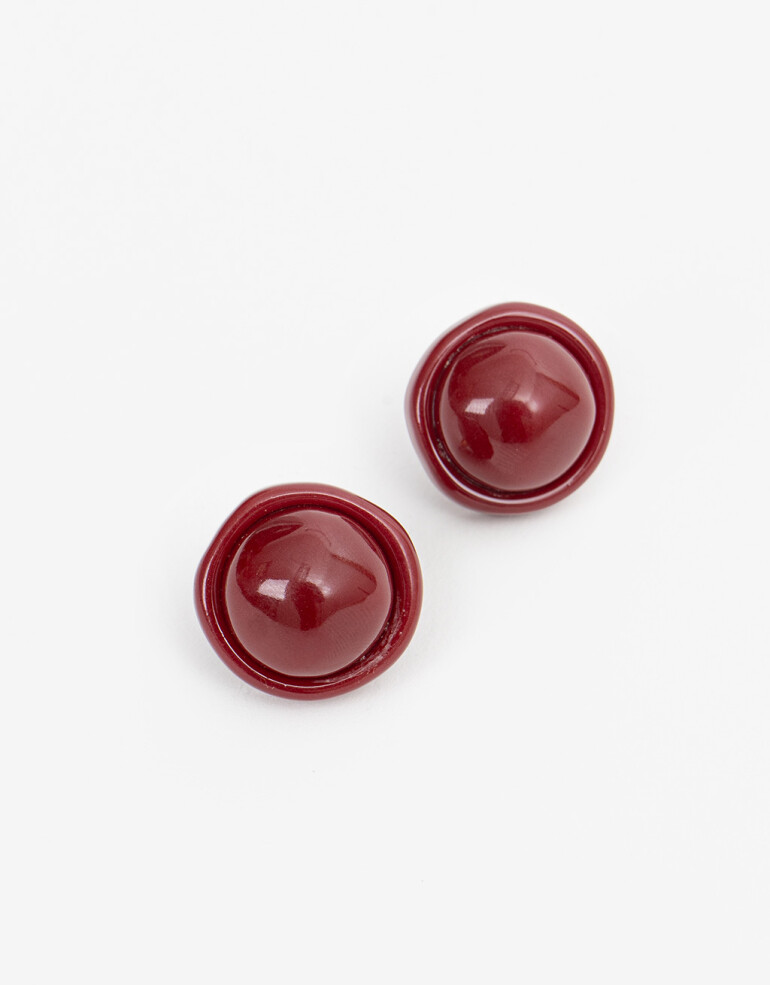 Aros Pasantes Acrilico Aros Pasantes Resina - Rojo Medio