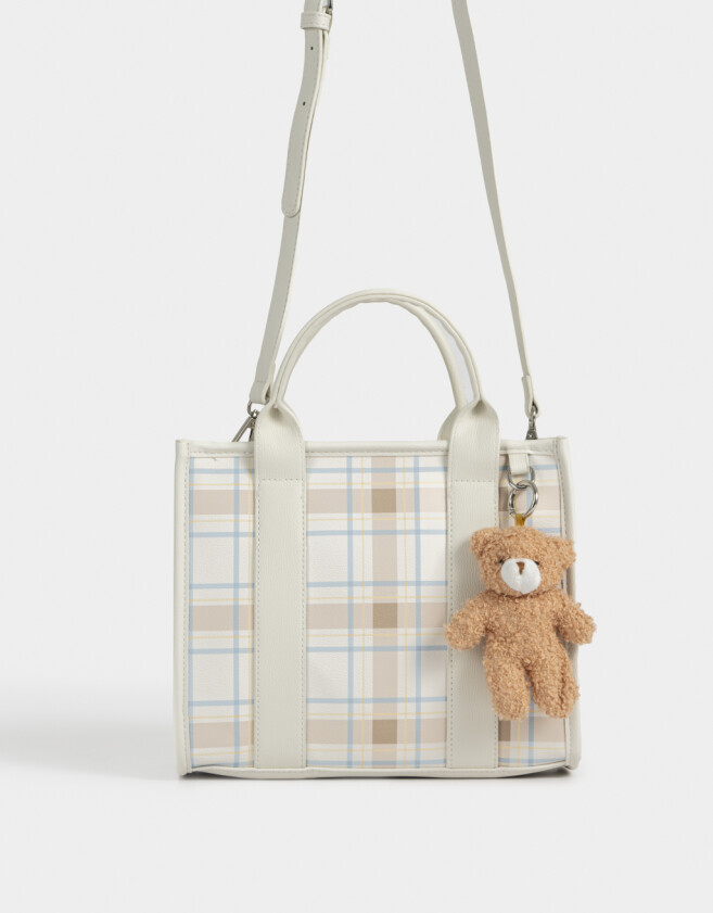 City Cartera City Con Charm - Estampado Escoces