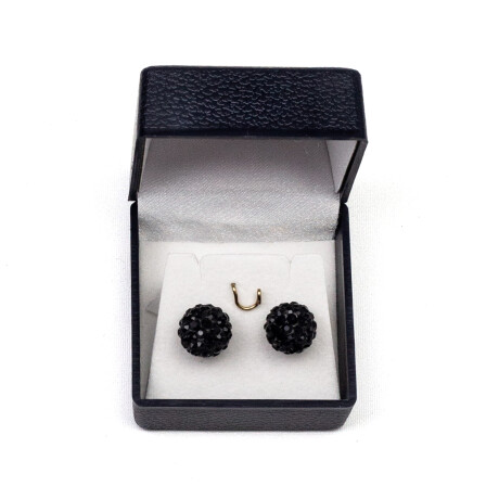 Caravana con Bola de Fuego 12 mm Plata 925 Negro