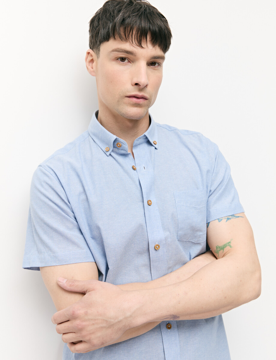CAMISA COTTON WILL - Celeste 