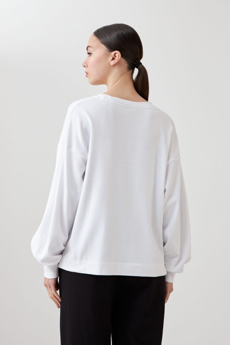Sweatshirt con botones blanco