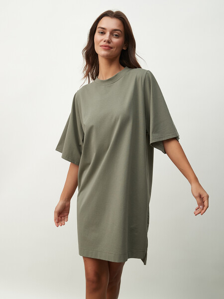 VESTIDO FLORENCIA VERDE GRISACEO