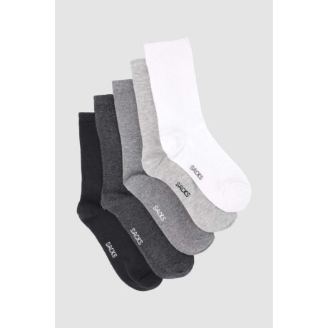 Packs de cinco medias lisas. de algodón. en varios colores s Variante 19