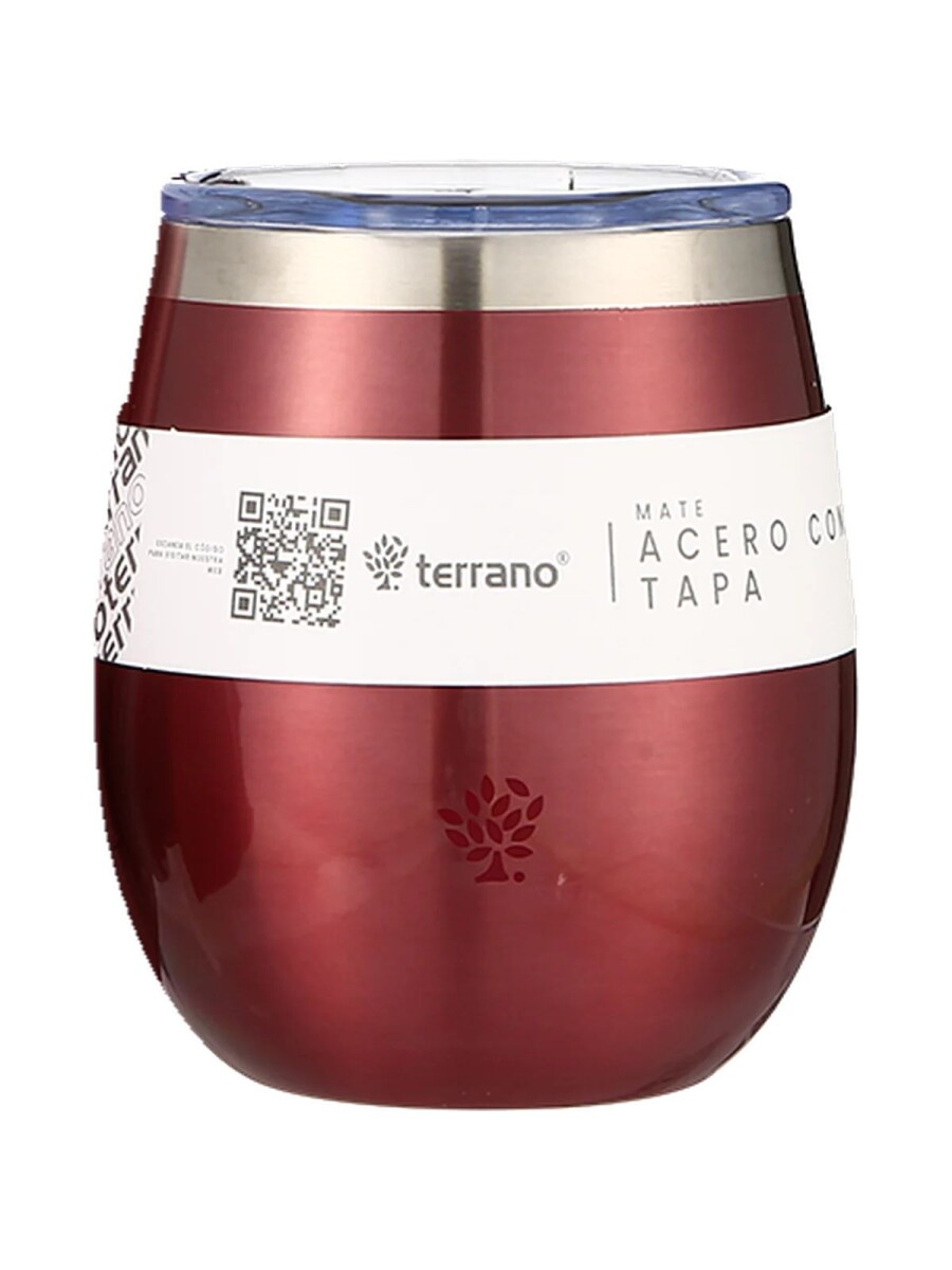 Mate Acero Inox. con Tapa Metalizado - Rojo 