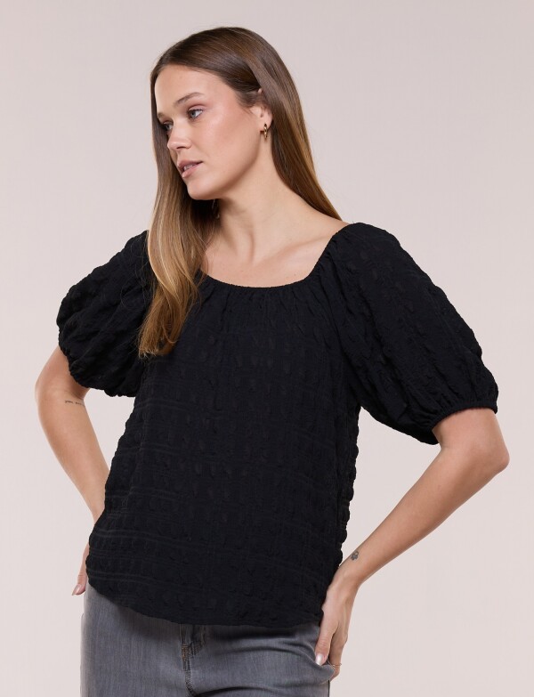 Blusa Manga Balloon NEGRO