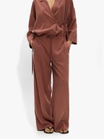 Pantalón Fluido Con Bolsillos teja