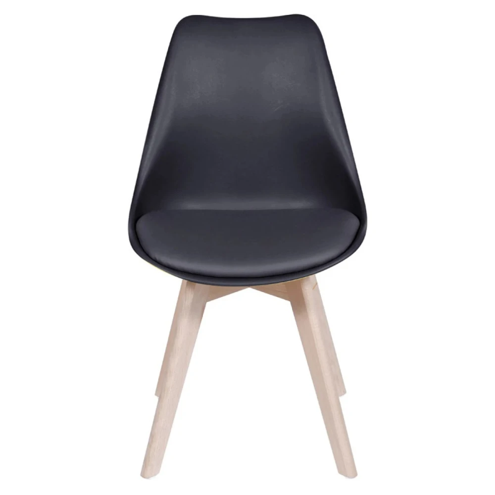 Silla Eames Joly - Acolchonado - Base De Madera Negro