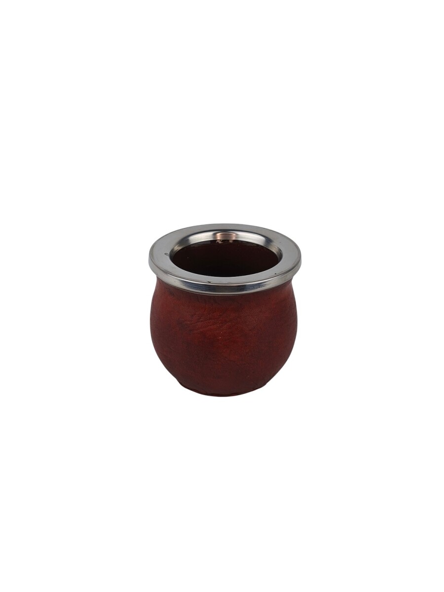 Mate Ceramica cuero mini chato - Marron 
