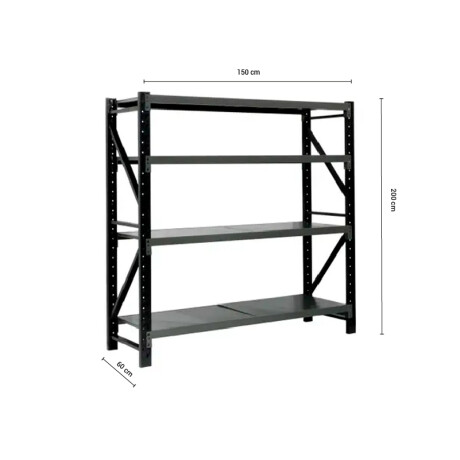Estanteria Metalica Reforzada Sin Tornillos Negro 200X150X60cm Estanteria Metalica Reforzada Negro 200X150X60cm