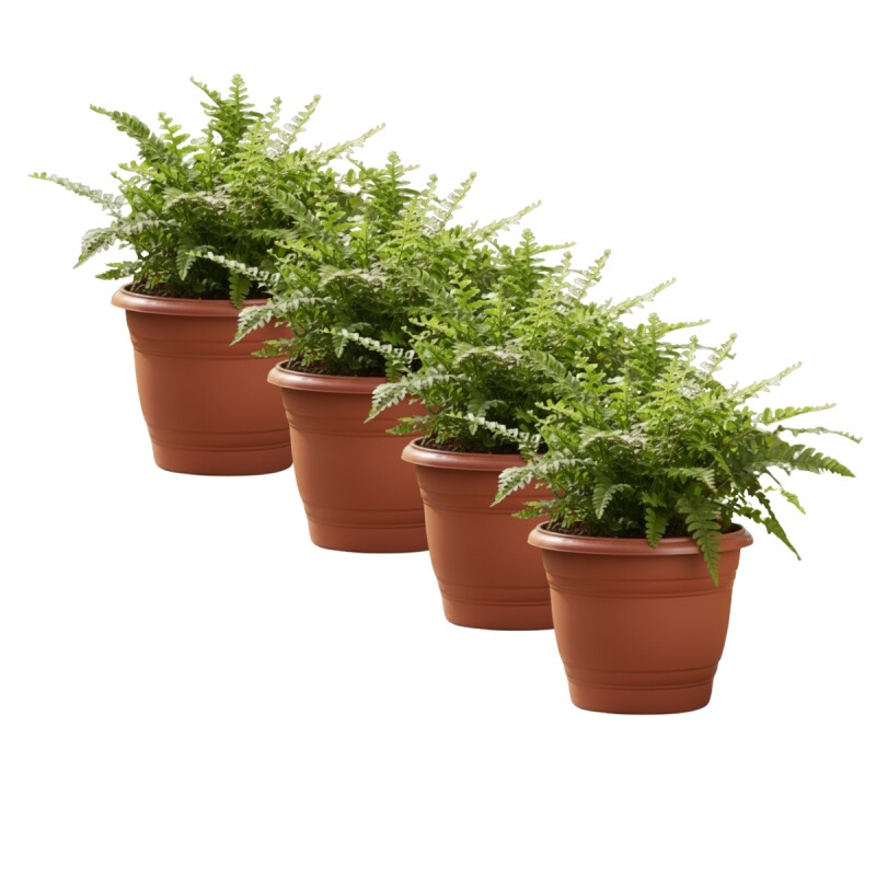 Set x4 Maceta redonda 600 ml MARRON