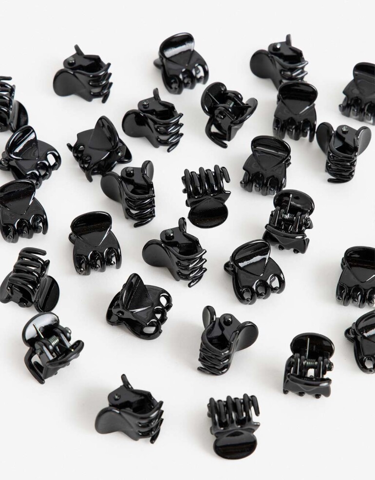 Broches Sets Acrilico Set De Mini Broches - Negro