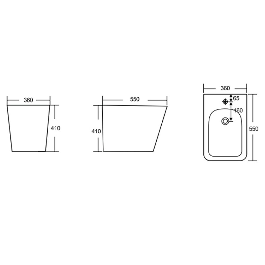 Bidet un agujero Negro Mate Aruba Bidet un agujero Negro Mate Aruba