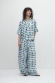 Blusa oversized con estampa geométrica azul regata