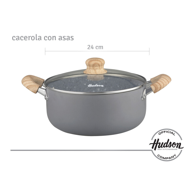 Cacerola Hudson De Aluminio C/antiadherente Granito 24