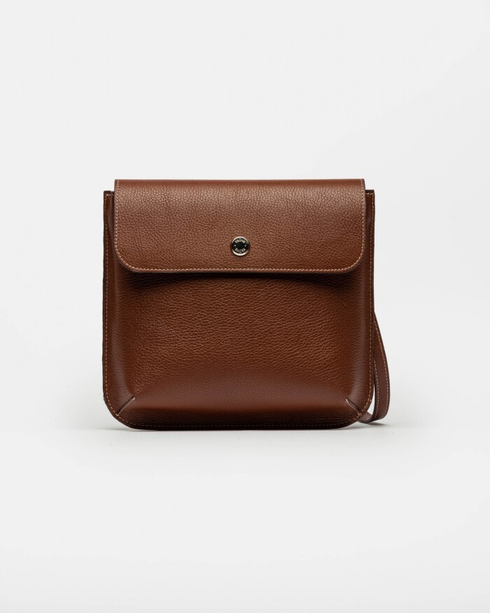 Morral Liana En Cuero Graneado Tabaco