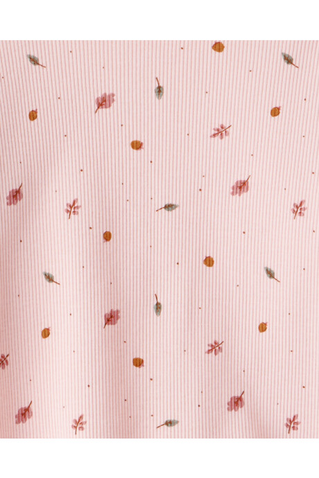 Set dos piezas de algodón, pantalón y remera, diseño floral Sin color