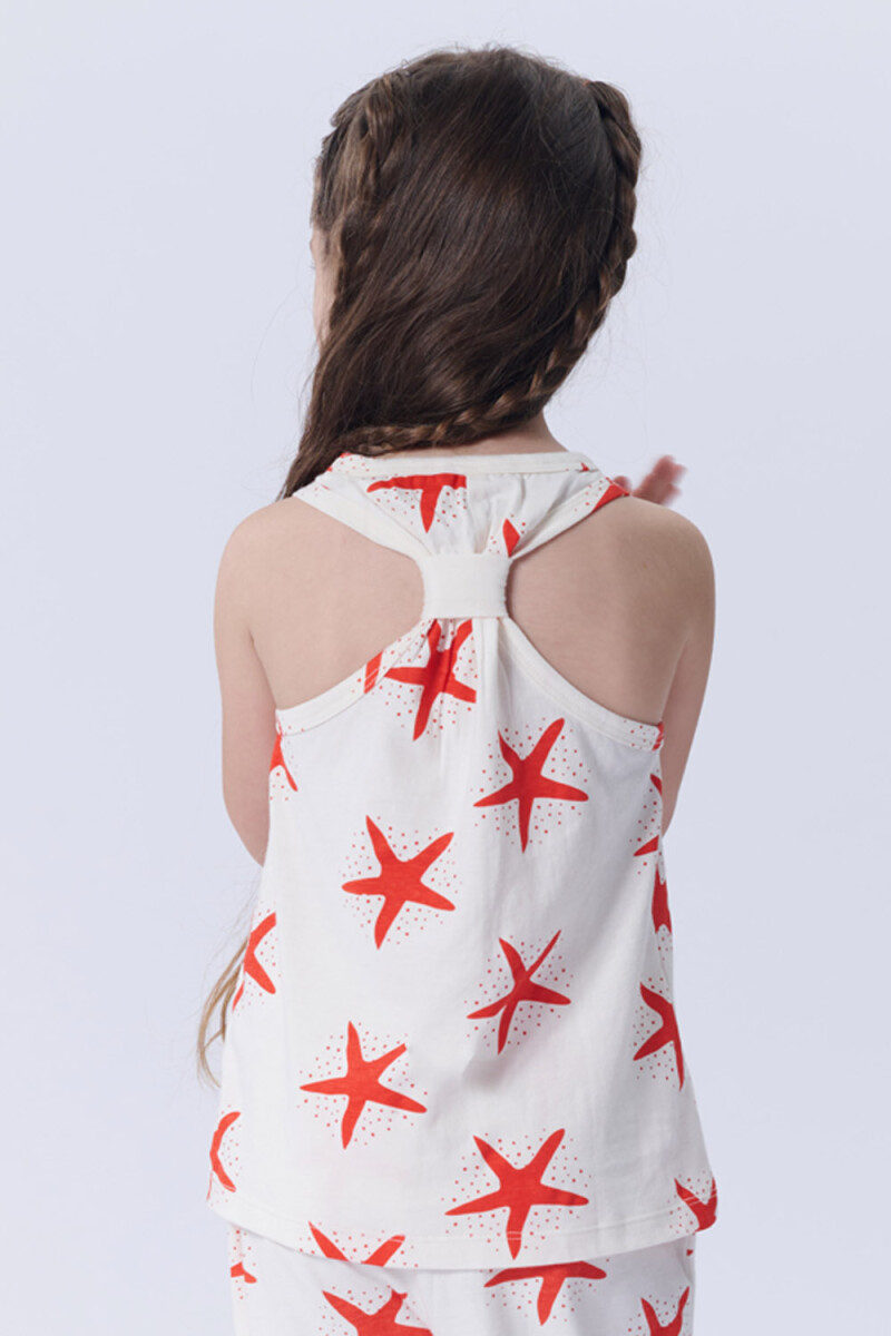 Musculosa Nudo Espalda Estrella De Mar Blanca