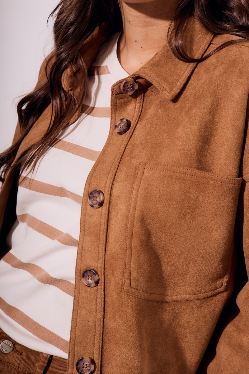 Sobrecamisa Gamuza Cuero Vegano Whisky