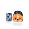Set de mochila infantil de neopreno y cartuchera con divisiones brio set-astronauta-león