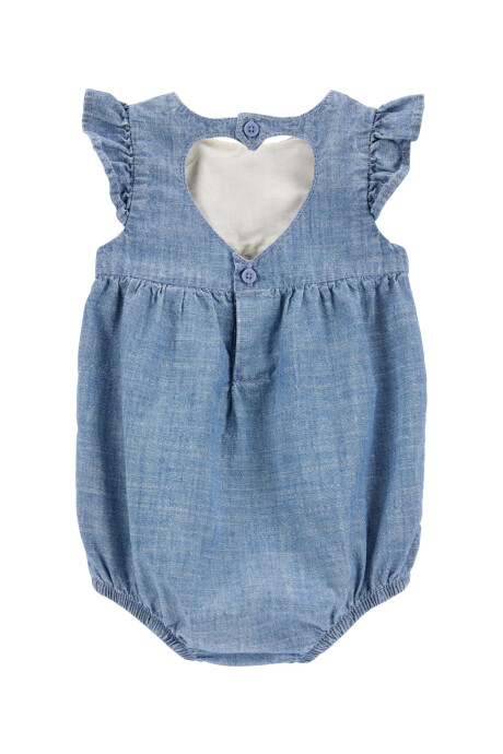 Body bombachudo de chambray, espalda con ojal corazón Sin color