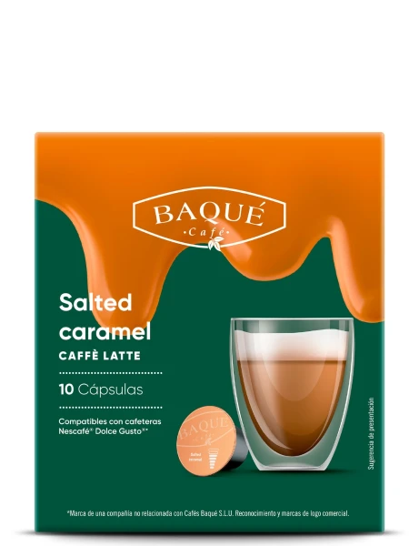 Café cápsulas x 10 Baqué Salted caramel (Dolce Gusto) Café cápsulas x 10 Baqué Salted caramel (Dolce Gusto)
