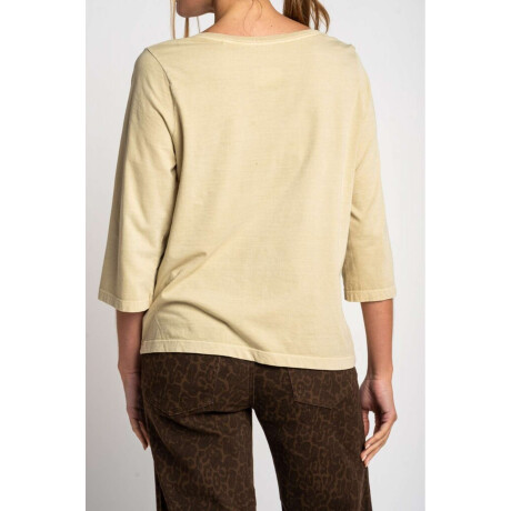 Remera Lavada Manga 3/4 Pistacho