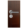 Puerta Desarmada Interior en MDF con Marco y Cerradura Lumax Marrón Teak Diseño Ankara Herraje Plateado