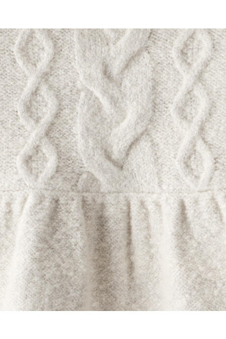 Vestido de punto con capucha y orejas de oso Sin color