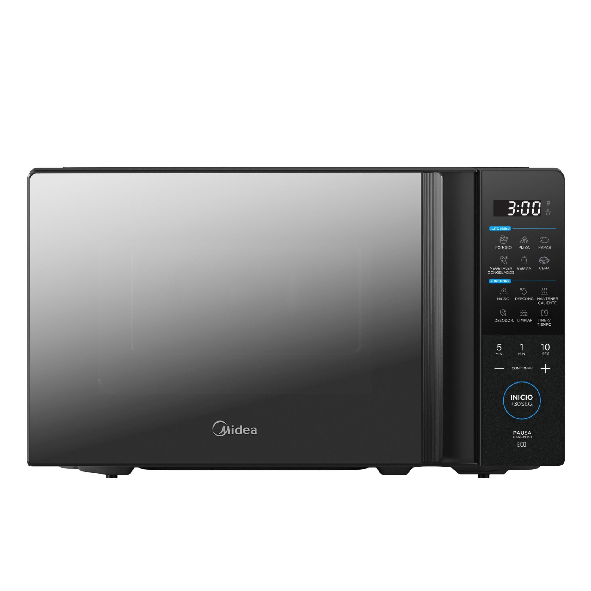 Микроволновая печь Midea 20 л, чёрная зеркальная, 0510MM020CMOE