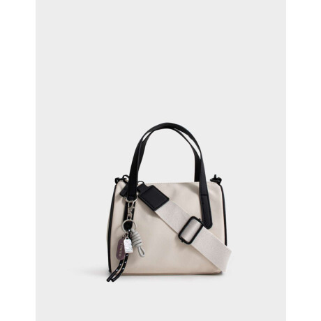 Cartera Bowling Con Charm Blanco Crudo