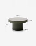 Mesa de centro Aiguablava de cemento verde Ø 90 cm