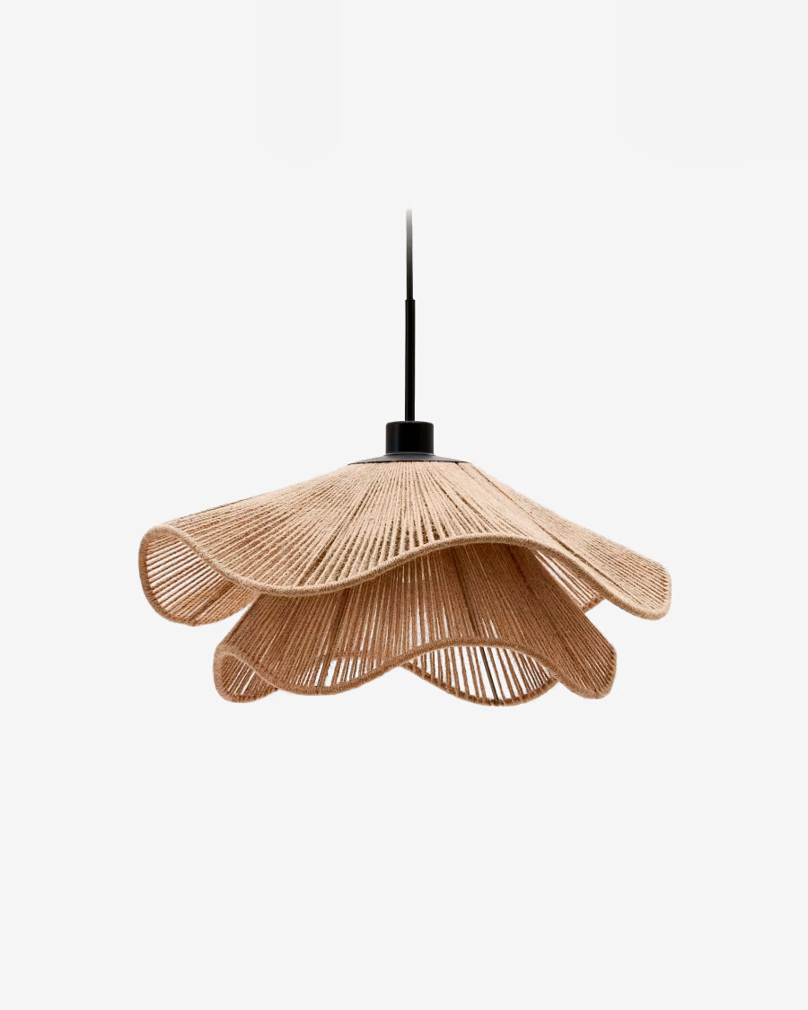 Pantalla para lámpara de techo Pontos de yute con acabado natural Ø 50 cm Pantalla para lámpara de techo Pontos de yute con acabado natural Ø 50 cm