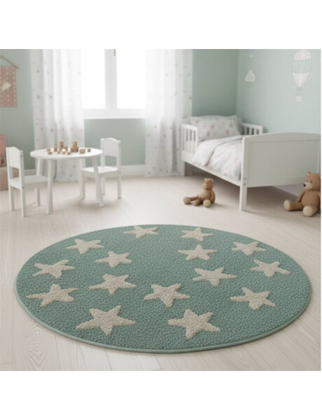 ALFOMBRA REDONDA POP 100CM CELESTE ESTRELLAS ALFOMBRA REDONDA POP 100CM CELESTE ESTRELLAS