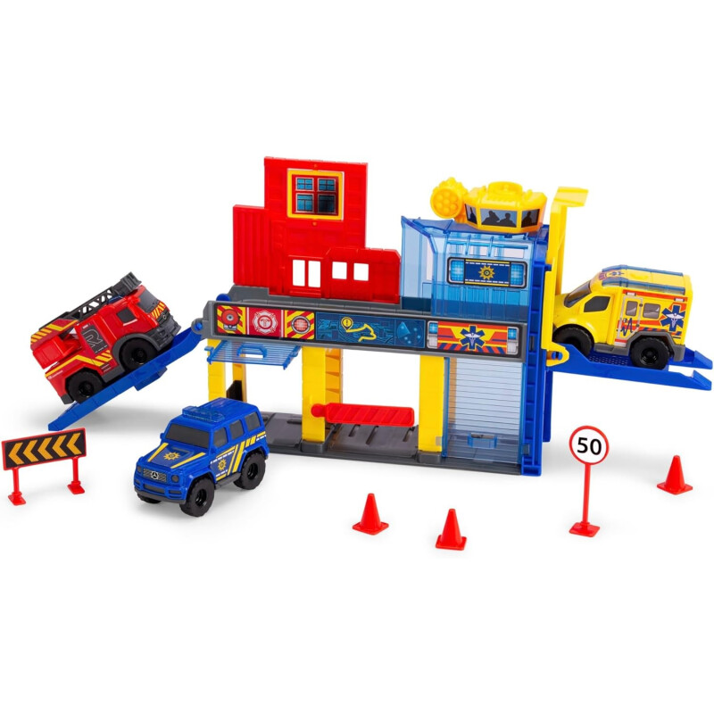 Dickie Toys - Estación de rescate Micro SOS con 3 coches de juguete Mercedes-Benz Dickie Toys - Estación de rescate Micro SOS con 3 coches de juguete Mercedes-Benz