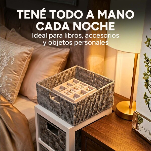 Cajonera Auxiliar Vintage Madera 4 Cajones Organiza Rústico Gris