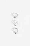 Set de anillos metallic plateado