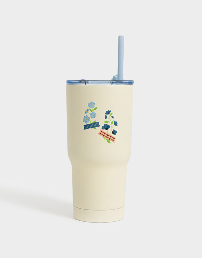 Artículos cocina Vaso De Acero Inoxidable De 600 Ml Estampado Con Sorbete - Blanco Crudo