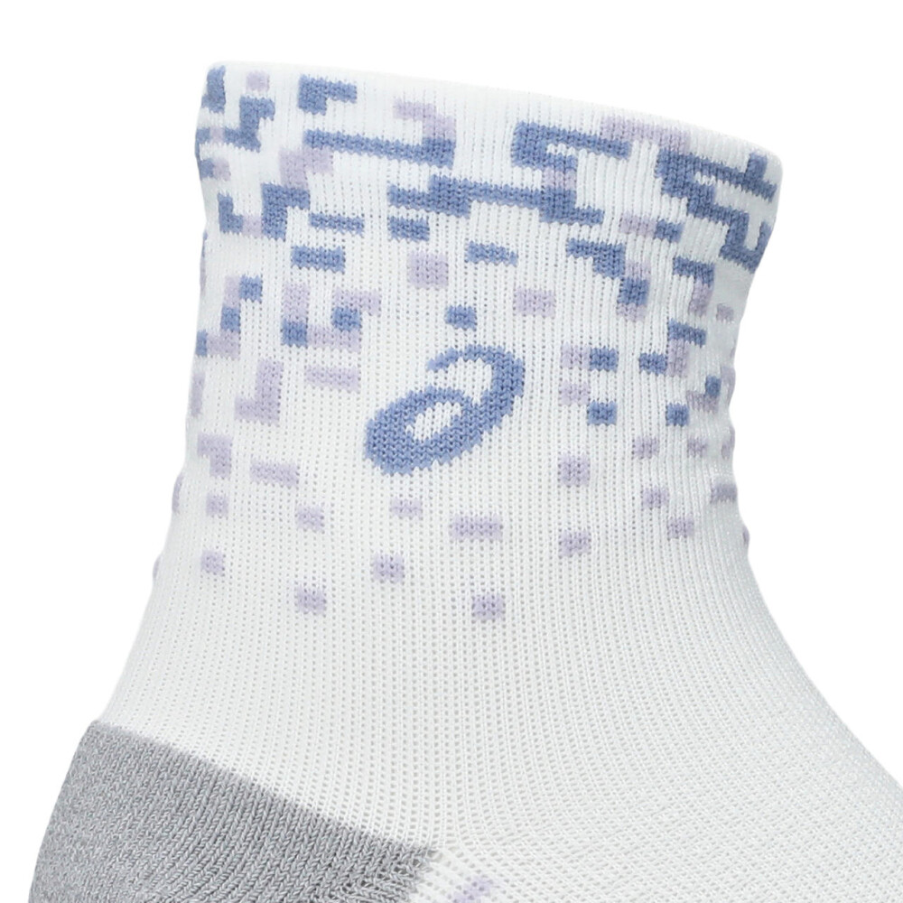 Medias Running Performance Run Sock Quarter Unisex Brilliant White/lilac Hint/bluebell