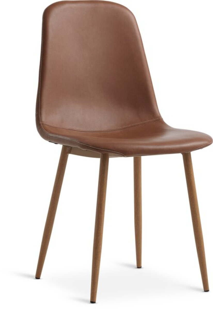 Silla de comedor JONSTRUP polipiel marrón 