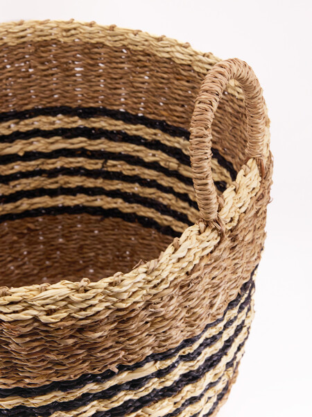 CANASTO RAYAS CON ASAS MARRON