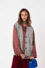 CHALECO TEJIDO CON BOTONES Gris