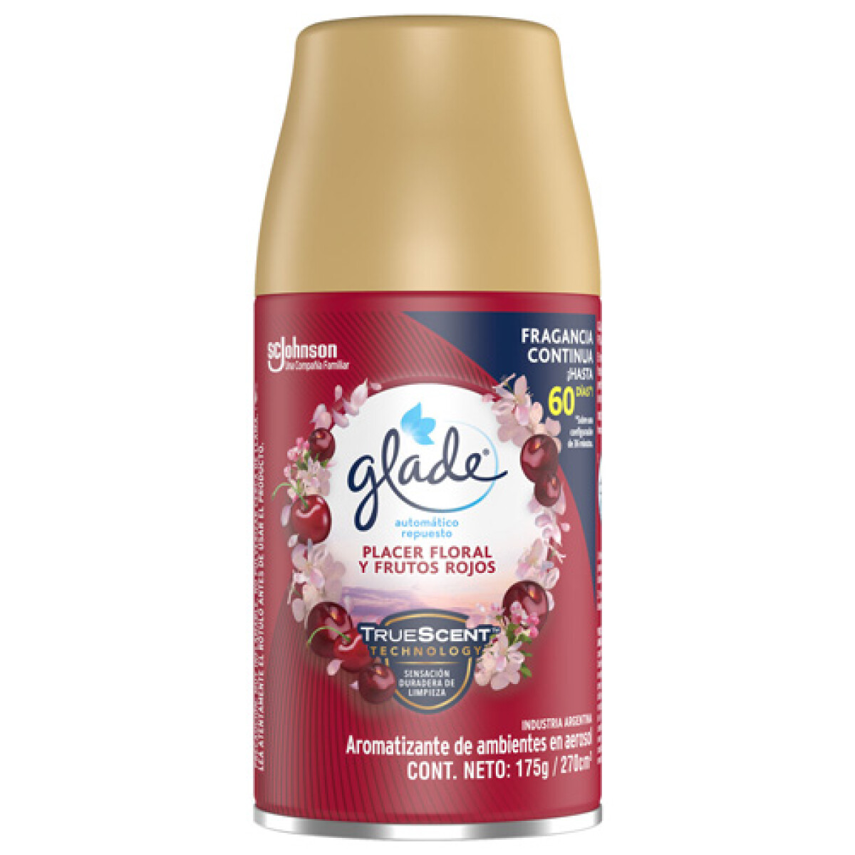 Desodorante de Ambiente Glade Aerosol Automático Placer Floral y Frutos Rojos 270 ML 