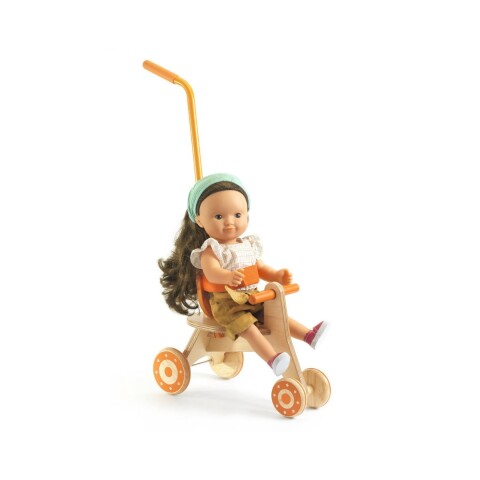 Triciclo de madera para muñecas y bebotes Triciclo de madera para muñecas y bebotes