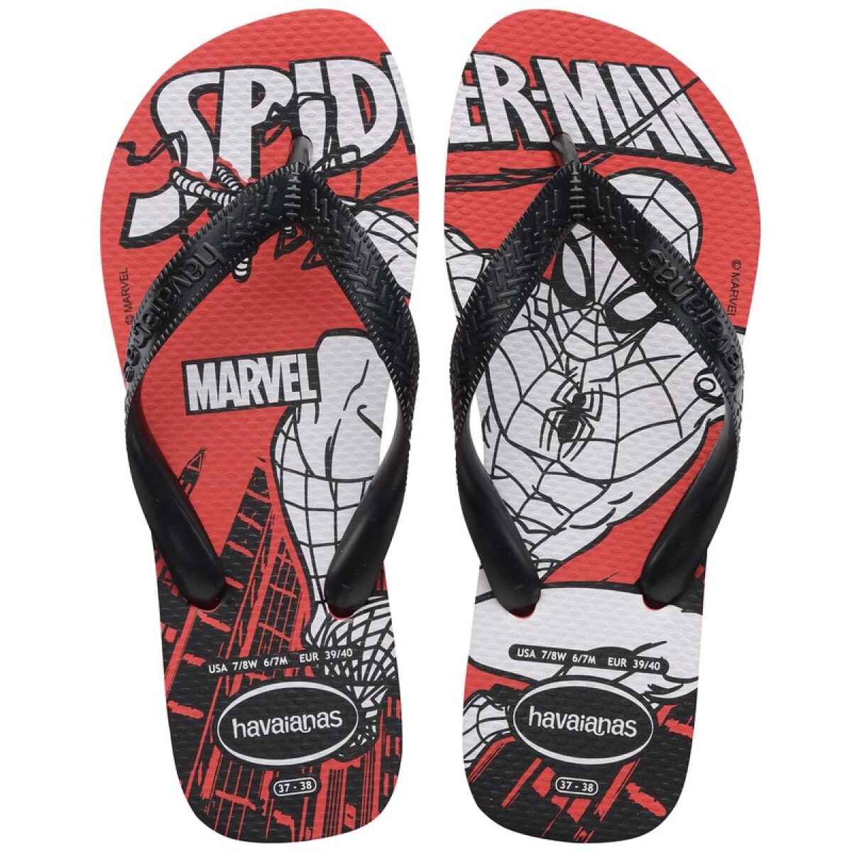 Ojotas Havaianas Top Marvel Logomania - Rojo 