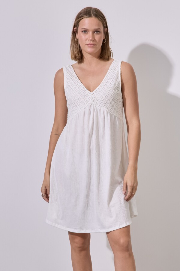 Vestido Aplique Broderie CRUDO