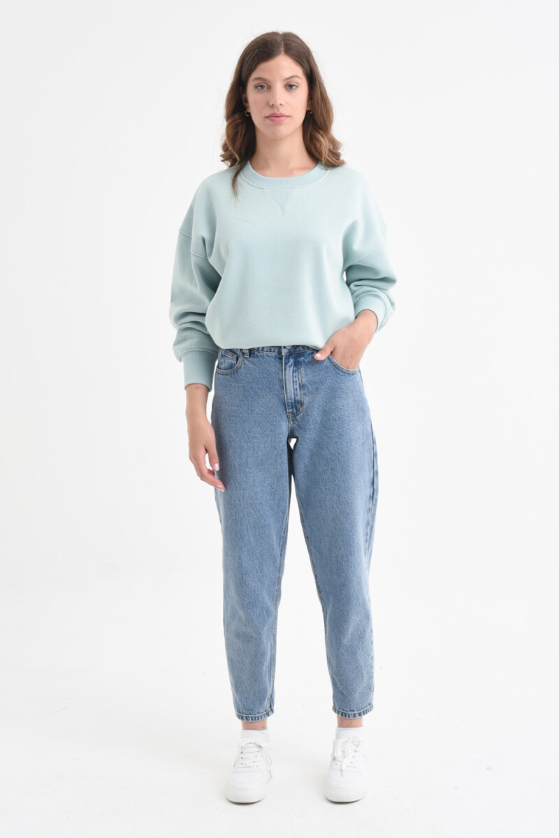 Pantalón de jean mom fit - Azul 
