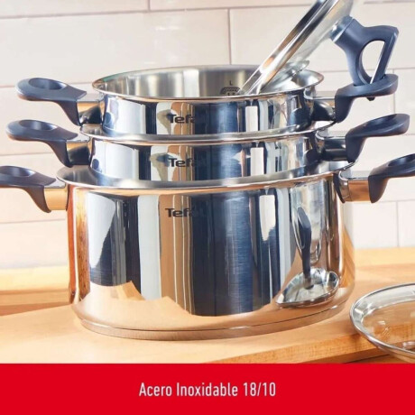 Batería 10 Piezas Tefal Daily-Cook Color Plateado Acero Inoxidable