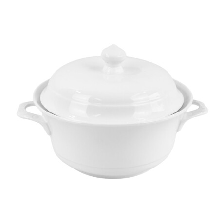 Sopera de ceramica blanca con tapa y asas Sopera de ceramica blanca con tapa y asas